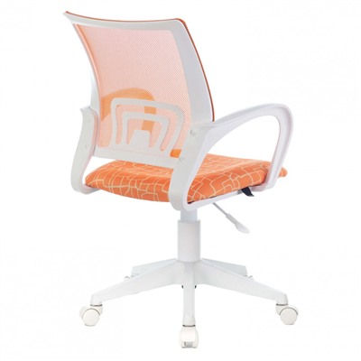 Кресло BRABIX Fly MG-396W с подлокотниками пластик белый сетка оранжевое 532402 (1)