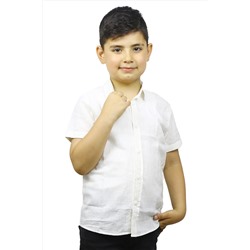 Белая рубашка для мальчика с коротким рукавом ÇG-ASG118