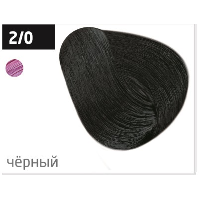 OLLIN color 2/0 черный 100мл перманентная крем-краска для волос