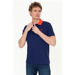 Мужская темно-синяя футболка с воротником-поло