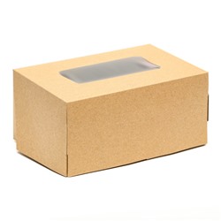 Коробка складная, с окном, крафт, 15 х 10 х 7 см, набор 10 шт.