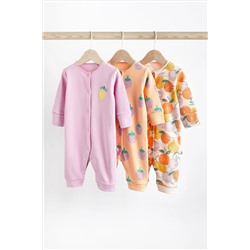 Baby Printed Footless Sleepsuits 3 Pack (0mths-3yrs)