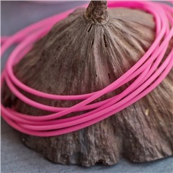 Шнур резиновый, с отверстием, цвет розовый неон, 2 мм