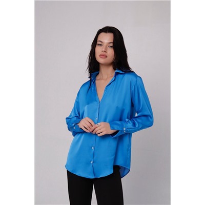 11117 Рубашка шёлковая голубая (остаток: 44-48, 48-50)