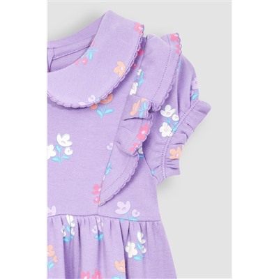 JoJo Maman Bébé Peter Pan Ruffle Tea Jersey Dress