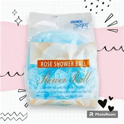 Мочалка-розочка из полиэтиленовой сетки "Rose Shower Ball" (мягкая) диаметр - 11 см