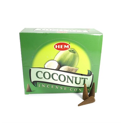 Благовония конусы HEM Coconut Кокос уп-12шт