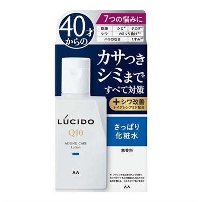 Mandom Лосьон "Lucido Q10 Ageing Care Lotion" комплексный от несовершенств зрелой кожи лица (для мужчин после 40 лет) без запаха, красителей и консервантов 110 мл / 36