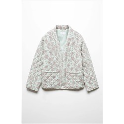 Mango Printed Quilted Jacket