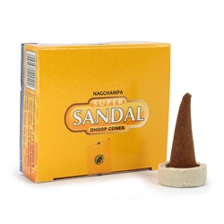 Благовония конусы Satya Super SANDAL dhoop cones уп-12шт завоз декабрь 2022