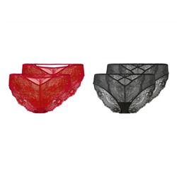 esmara® Damen Spitzen-Minislips, 2 Stück, leicht transparent