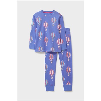 Crew Clothing Company Lilac Purple Print Cotton  Pyjama Set