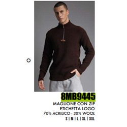 8MB9445 MAGLIONE CON ZIP ETICHETTA LOGO