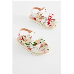 Baker by Ted Baker Girls Floral Patent White Sandals with Bow