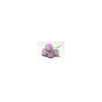 Искусственные цветы, Ветка в букете гвоздика на листе 5 голов (1010237) микс