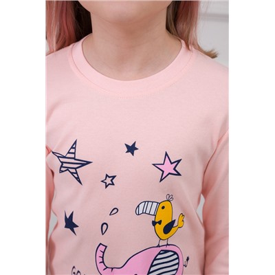 Пижама детская из интерлока Улыбка розовый слон