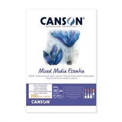 "Canson" Альбом для акварели ESSENTIA MIX MEDIA 250 г/м2 21 х 29.7 см склейка с одной стороны 30 л. C31414P000