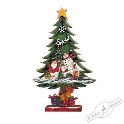 Елочка "Зимняя сказка" рождественская настольная средняя (дерево) 18,5х6х30 см