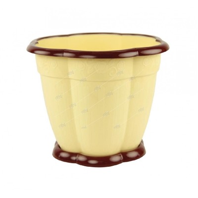 Горшок пластиковый с поддоном Восторг светло-желтый 16*16*16,5 см 1,5 л Альтернатива