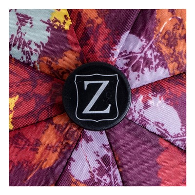 Зонт женский Zemsa Фиолетовый 3 сложения Полуавтомат Антиветер Листья 102124 ZM