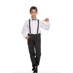 Рубашка с белым воротником для мальчика, складной рукав, длинный рукав, 5–14 лет, Woorage 00354008