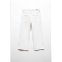 Mango Cotton Culotte White Jeans