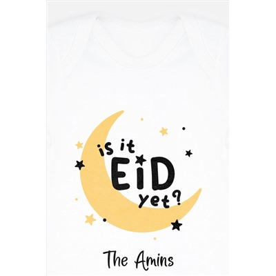 Personalised Is It Eid Yet? Baby Bodysuit by Dollymix