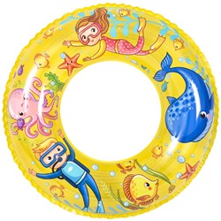 Надувной круг для плавания Jilong "Аквалангист" (60 см.,  желтый)
