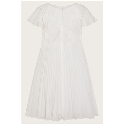 Monsoon Natural Otissa Lace Pleated Dress