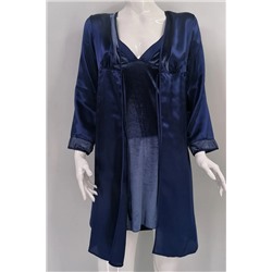Женский темно-синий бархатный халат 4040, комплект ночных рубашек