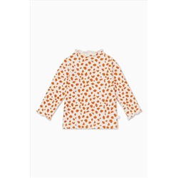 MORI Cream Organic Cotton & Bamboo Giraffe Spot Frill T-Shirt