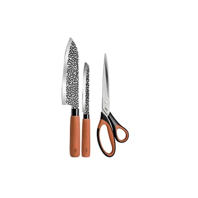 LR05-12 LARA Набор ножей 3 предмета, нож сантоку, нож универсальный , ножницы, 3CR14