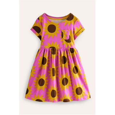 Boden Sunflower Short-sleeved Fun Jersey Dress