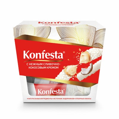 Конфеты KONFESTA со сливочно-кокосовым кремом, вафельные, 150 г