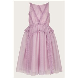 Monsoon Purple Veronica Ruffle Tulle Dress