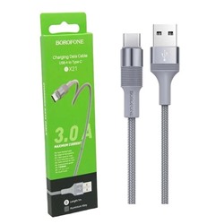 Кабель USB - TypeC BOROFONE BX21 (серый) 1м