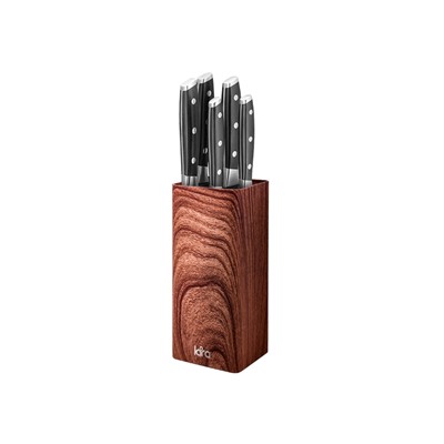 LR05-102 LARA <Wood> Подставка для ножей универсальная <квадрат> Soft touch