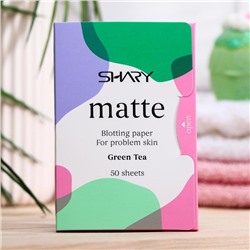 Матирующие салфетки для лица Shary "Зеленый чай" для проблемной кожи, 12г