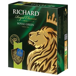 Чай RICHARD "Royal Green" зеленый, 100 пакетиков по 2 г, 610150