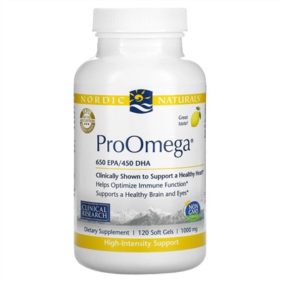 Nordic Naturals, ProOmega, лимон, 1000 мг, 120 мягких таблеток