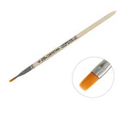 Кисть для рисования, Синтетика Плоская № 6 (ширина обоймы 6 мм; длина волоса 10 мм), деревянная ручка, Calligrata