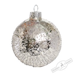 Шар "Ледяной дождь" серебро (стекло) 8 см