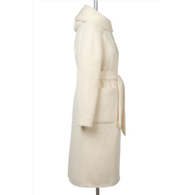 02-3207 Пальто женское утепленное (пояс) Ворса белый