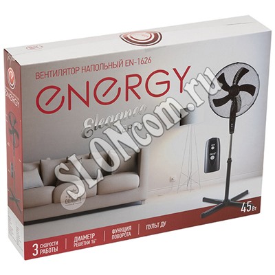 Вентилятор Energy Elegance с пультом 16"  черный, EN-1626