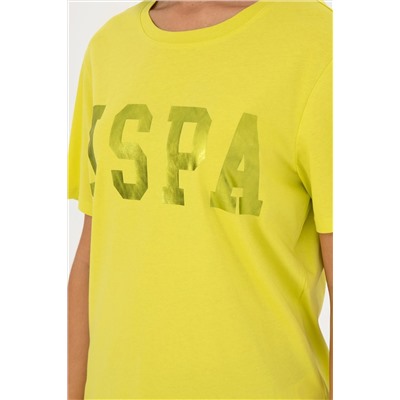 Женская базовая футболка с круглым вырезом фисташкового цвета Неожиданная скидка в корзине