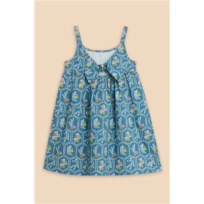 White Stuff Blue Printed Swing Dress