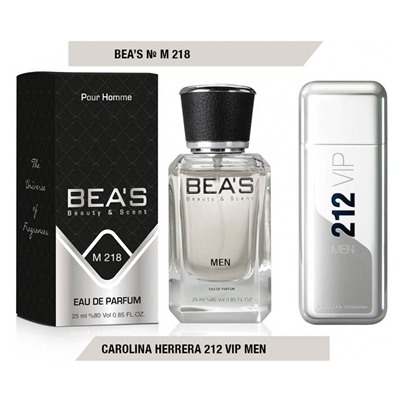 Beas M218 Carolina Herrera 212 Vip Men edp 25 ml, Парфюм мужской Beas Beas M218 создан по мотивам аромата Carolina Herrera 212 Vip