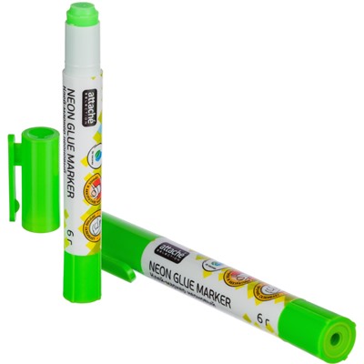 Клей-карандаш (маркер) Attache Selection 6г в форме ручки неоновые цвета