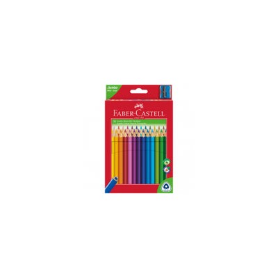 Карандаши цветные Faber-Castell "Jumbo" 30цв., трехгран., утолщ., заточен., картон, европодвес, с точилкой