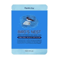 FarmStay Visible Difference Bird's Nest Aqua Mask Pack Тканевая маска для лица 23мл